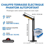 Chauffe-terrasse Napoléon Phantom électrique à infrarouge